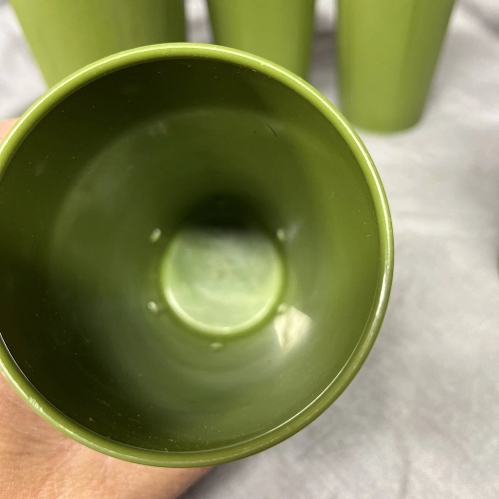 Vintage Set of 6 Green Plastic Drinking Cups | eBay
