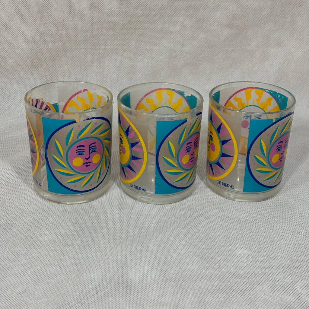 Vintage Acrylic Cups Stotter Sun Design Plastic Drinking Glasses Set of 6 | eBay