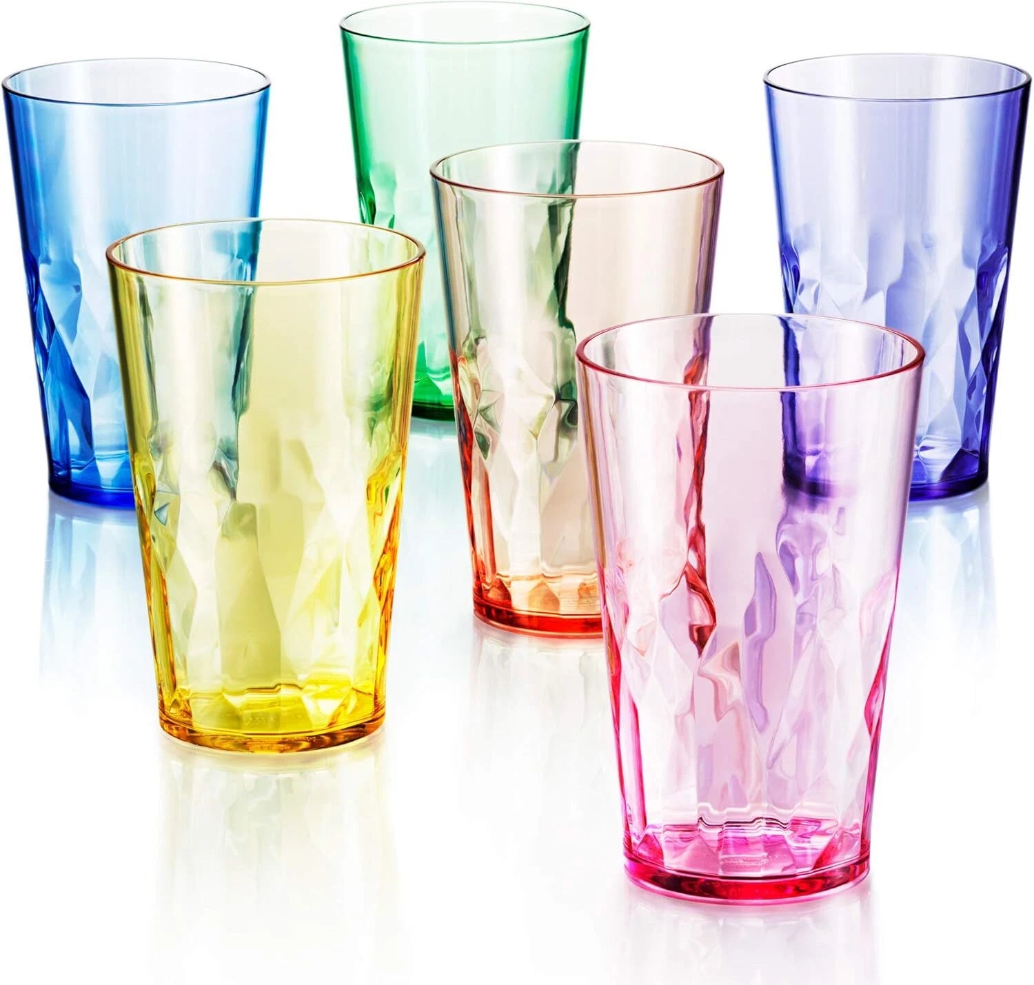 19 oz Non-Breakable Premium Drinking Glasses Set of 6 Stackable - Reusable Mugs | eBay