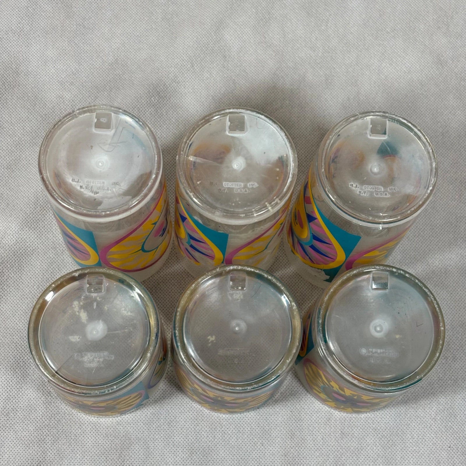 Vintage Acrylic Cups Stotter Sun Design Plastic Drinking Glasses Set of 6 | eBay