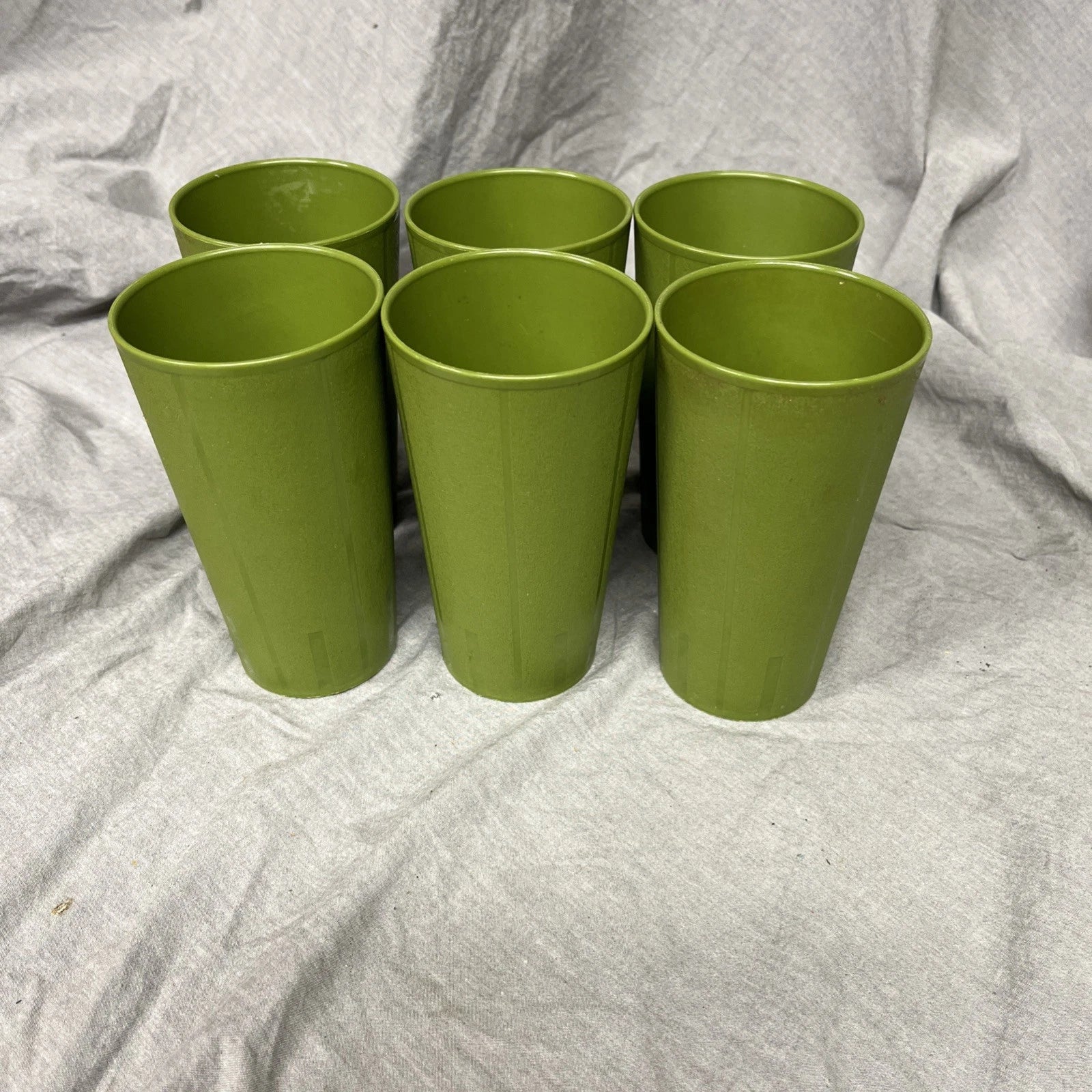 Vintage Set of 6 Green Plastic Drinking Cups | eBay