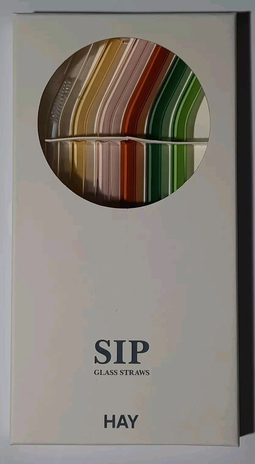 Hay Sip Handmade Reusable Glass Straws Colorful Drinking Eco-Friendly Set Of 6 | eBay
