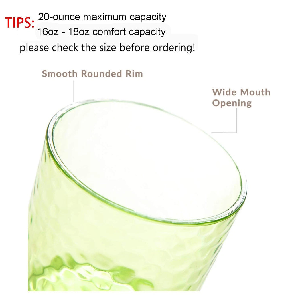 20-ounce Acrylic Glasses Plastic Tumbler, set of 6 Multicolor - Hammered Styl... | eBay