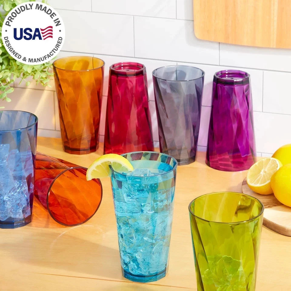 US Acrylic Optix Plastic Reusable Drinking Glasses (Set of 8) 20Oz Water Cups in | eBay