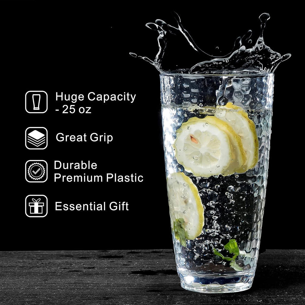 Unbreakable Plastic Tumbler Cups, Set of 6, Large Water Tumbler Set, 25 Oz Highb | eBay