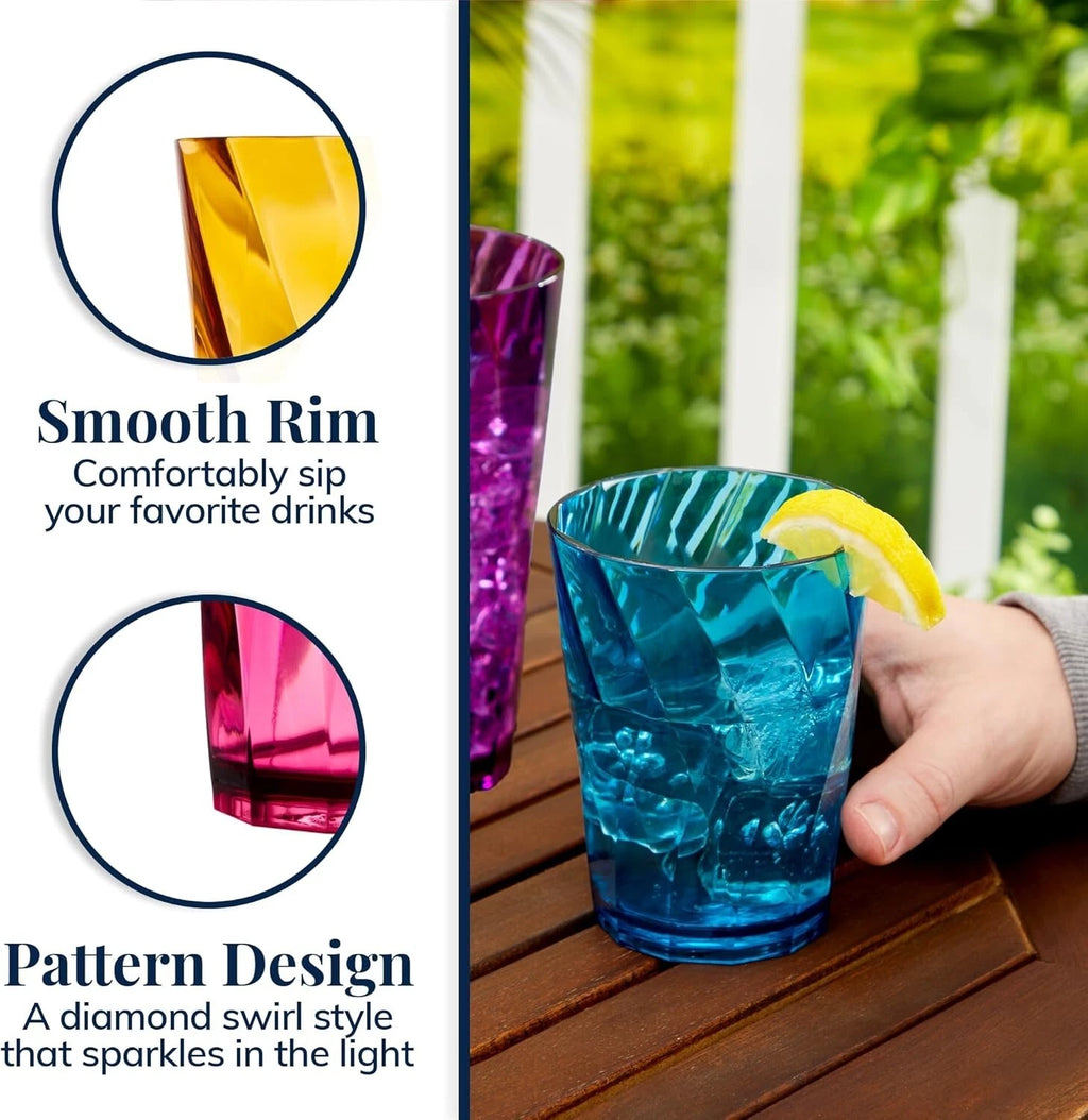US Acrylic Optix Plastic Reusable Drinking Glasses (Set of 16) 14Oz Rocks & 20O | eBay