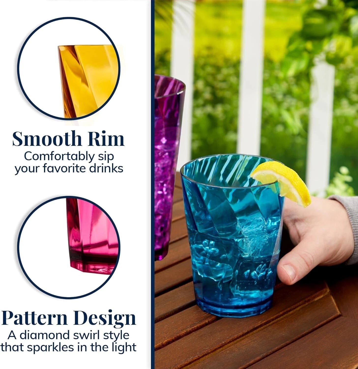 US Acrylic Optix Plastic Reusable Drinking Glasses (Set of 16) 14Oz Rocks & 20O | eBay