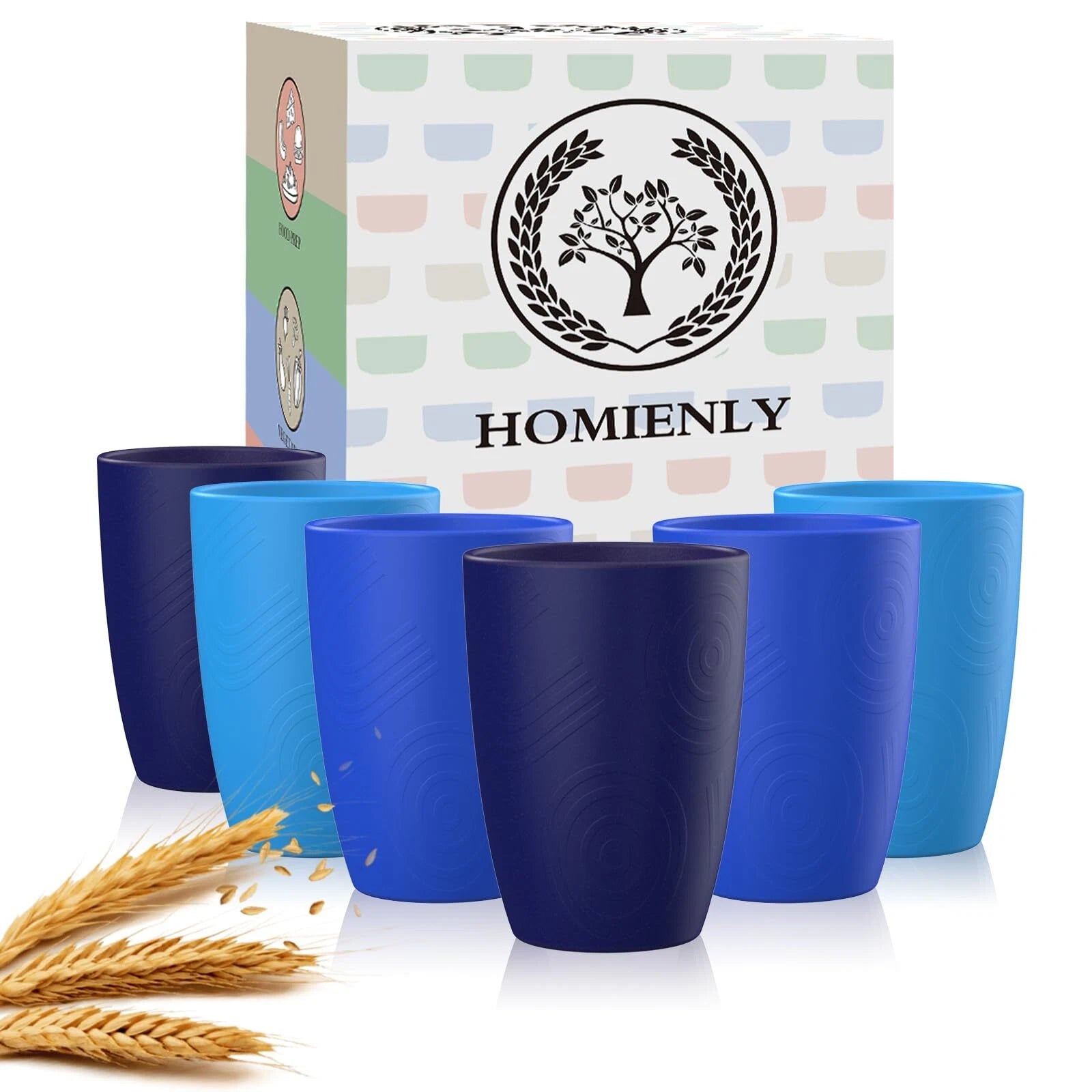 Glasses Drinking Set Premium Wheat Straw Cups Set of 6 Alternative to Plastic... | eBay