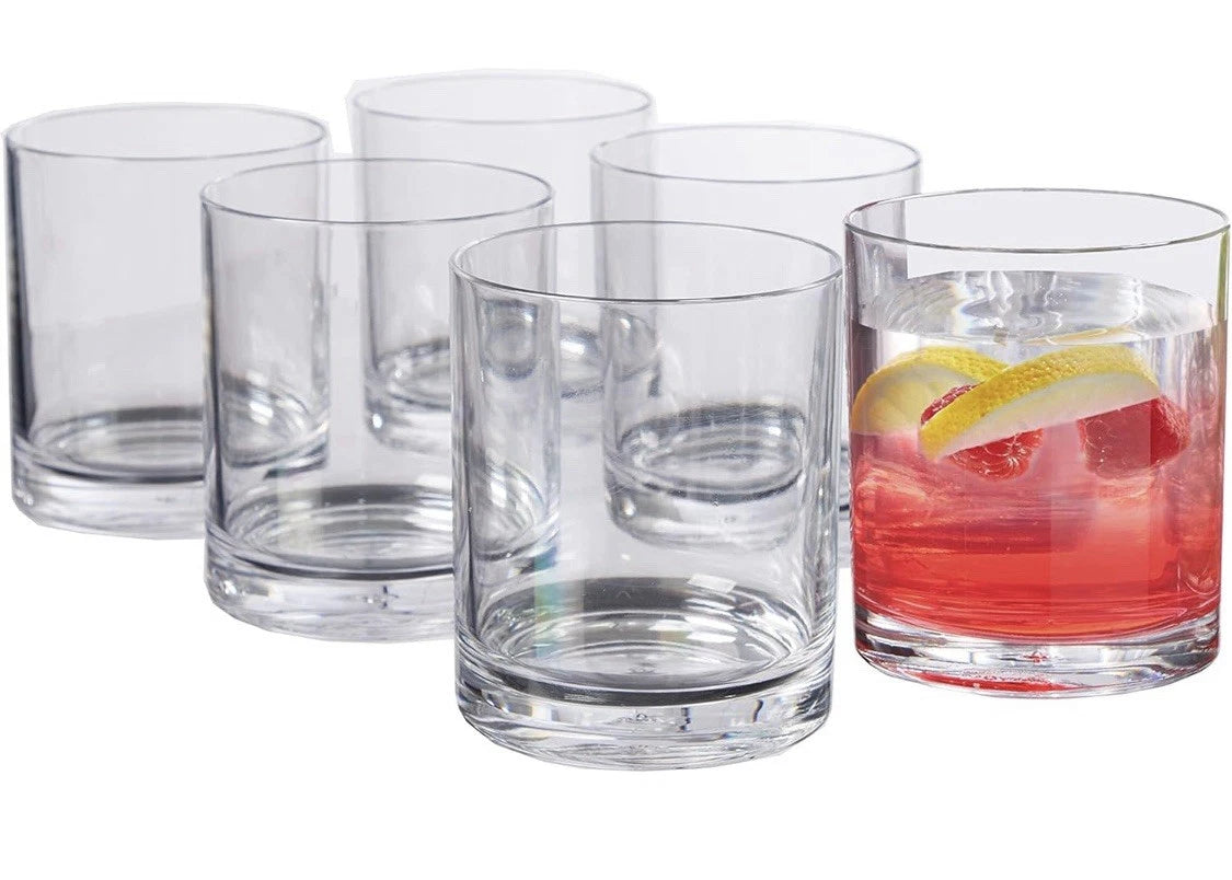 US Acrylic Classic Clear Plastic Reusable Drinking Glasses (Set of 6) 12oz Cups | eBay