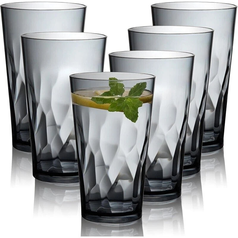 Unbreakable Shatterproof Plastic Drinking Glasses Set of 6 Dishwasher Safe New | eBay