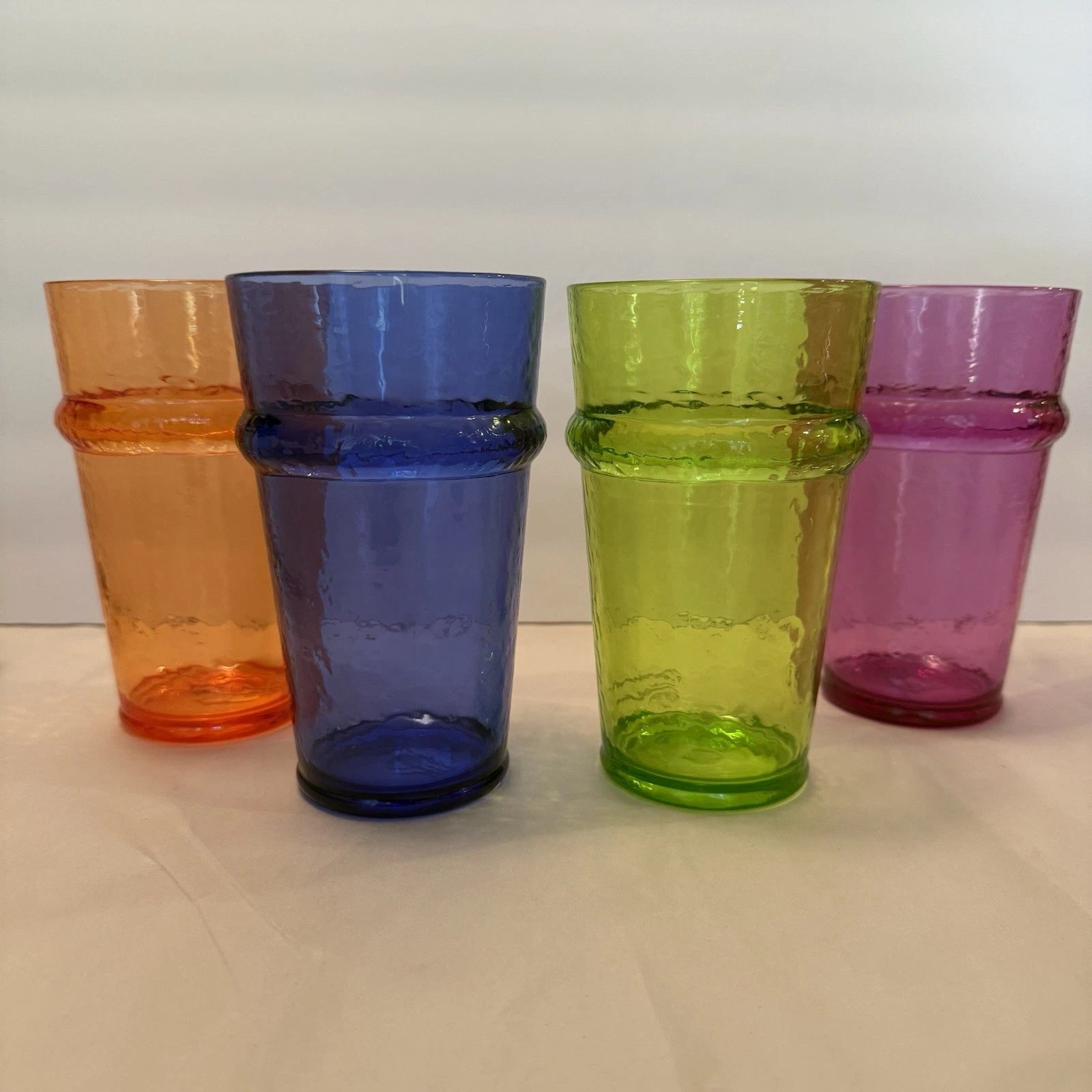 4 Thick Durable Acrylic Colored Drinking Glasses Tumblers Stackable | eBay