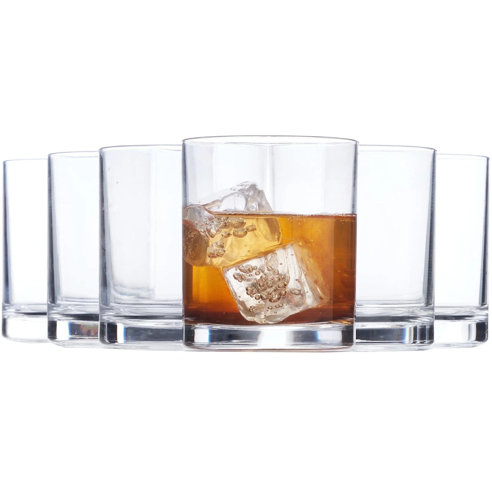 Classic Clear Plastic Reusable Drinking Glasses (Set of 6) 12oz Rocks Cups | ... | eBay