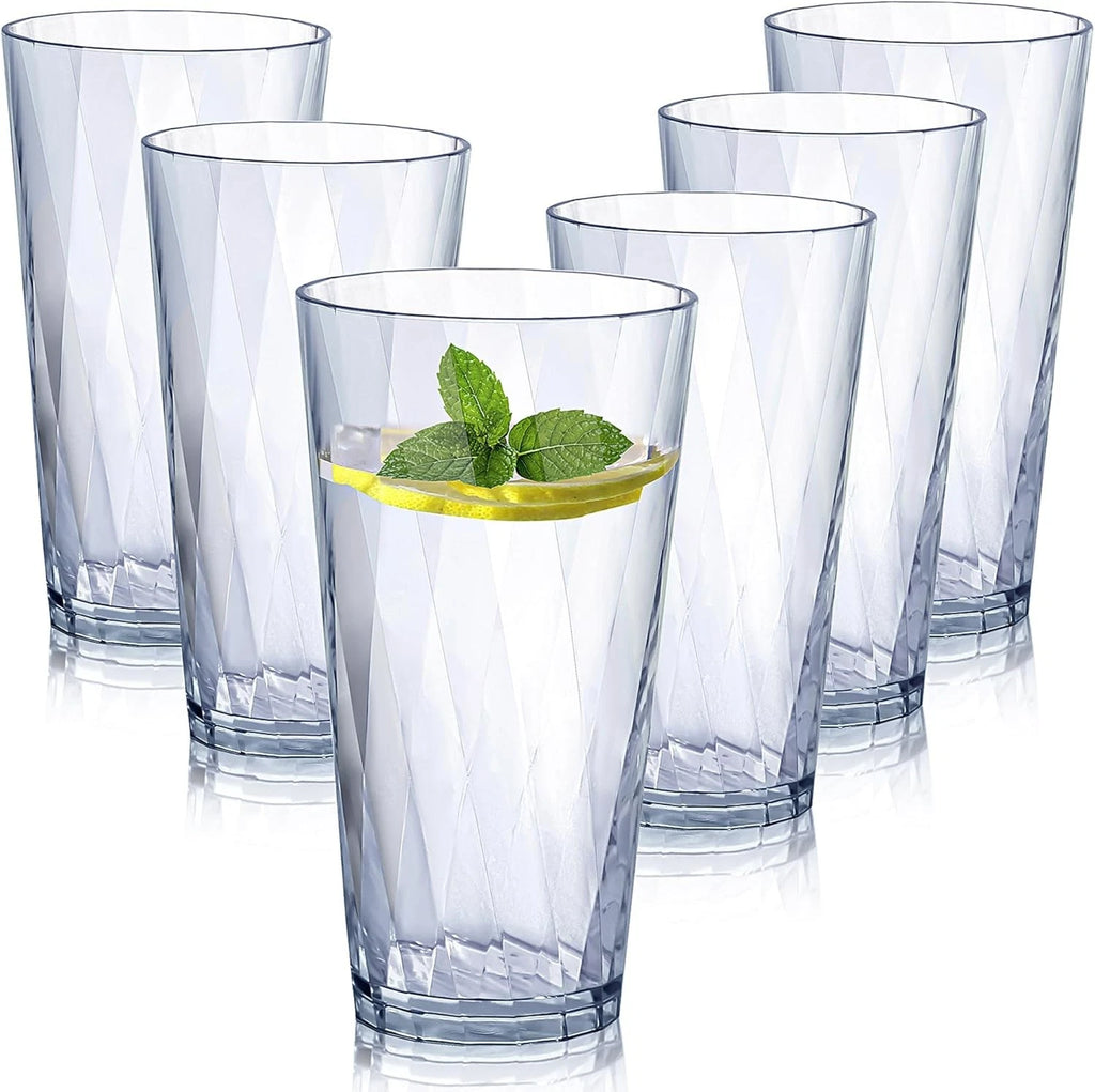 unbreakable Plastic Drinking Glasses,Set of 6, Shatterproof 20oz, Clear | eBay
