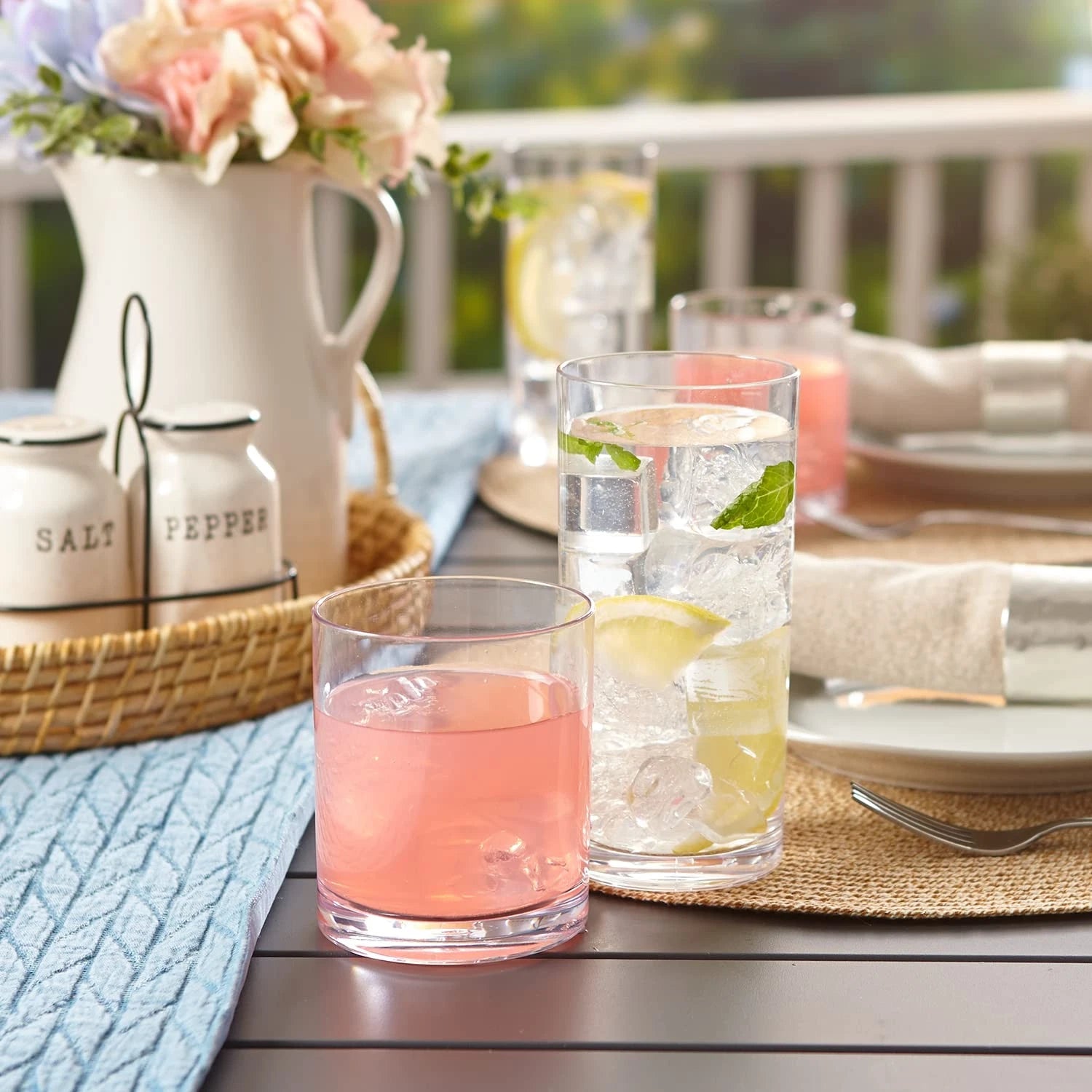 US Acrylic Classic Clear Plastic Reusable Drinking Glasses (Set of 8) 12oz Ro... 80844003023| eBay