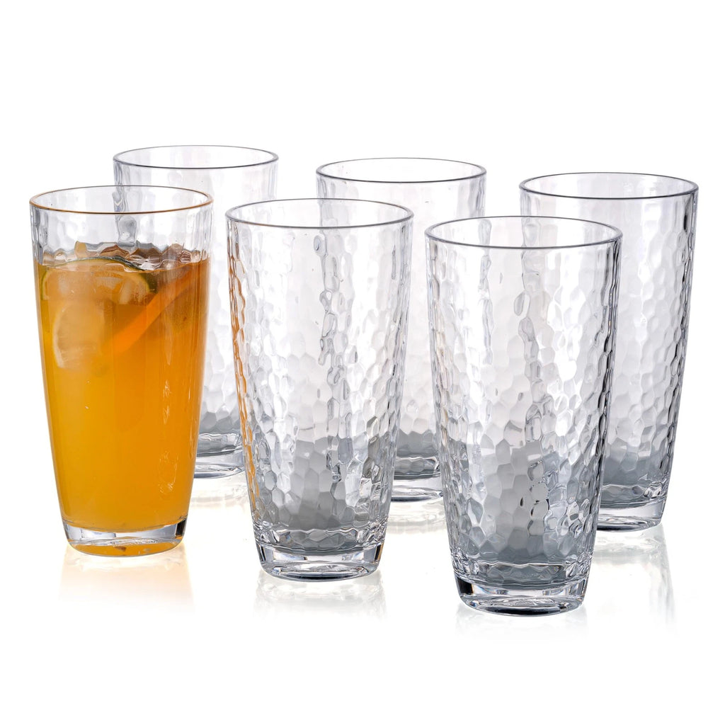Hammered 26-ounce Plastic Tumbler Acrylic Glasses, set of 6 Clear | eBay