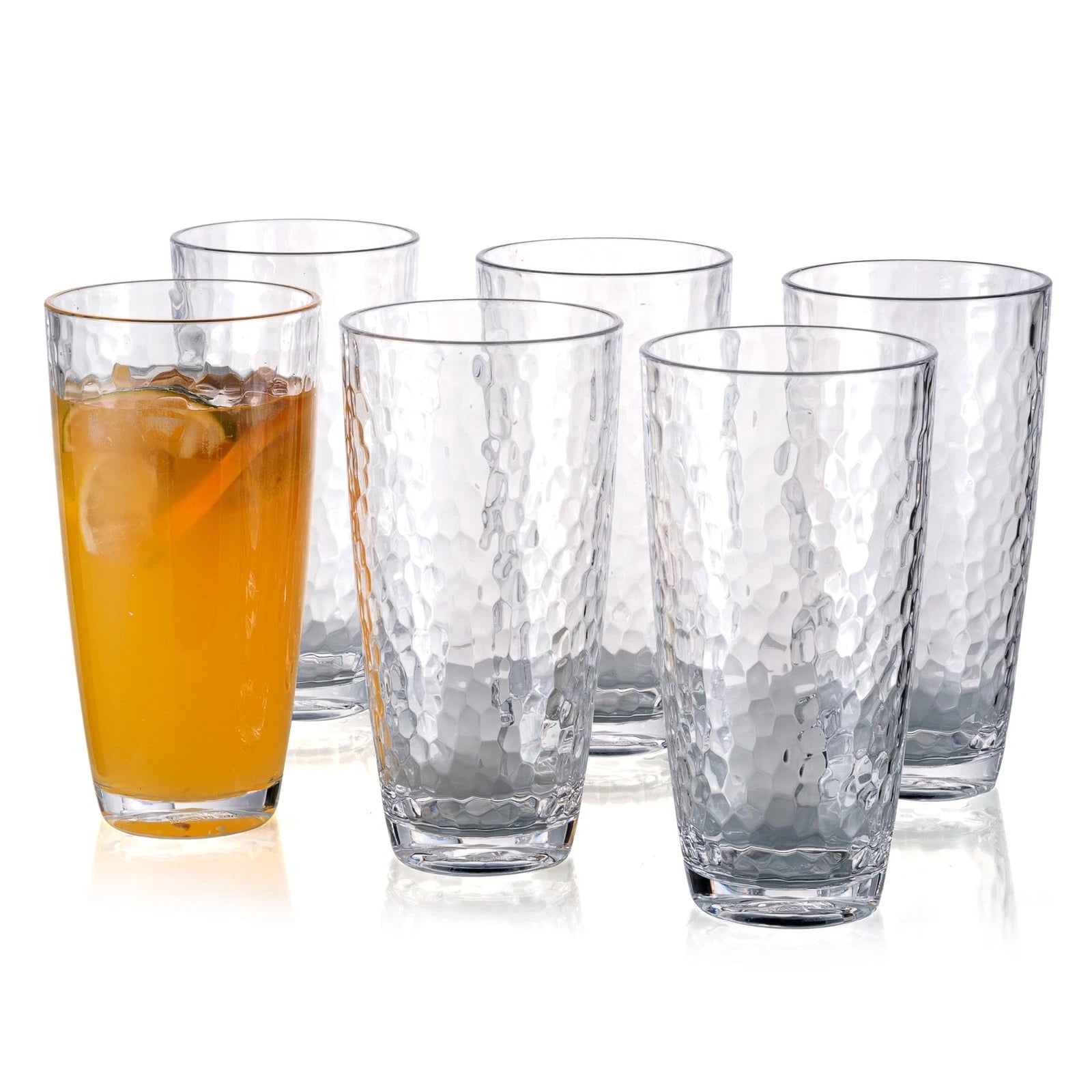 Hammered 26-ounce Plastic Tumbler Acrylic Glasses, set of 6 Clear | eBay