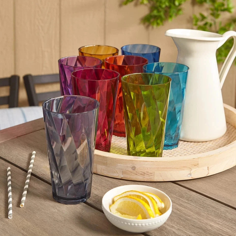 US Acrylic Optix Plastic Reusable Drinking Glasses (Set of 8) 20Oz Water Cups in | eBay