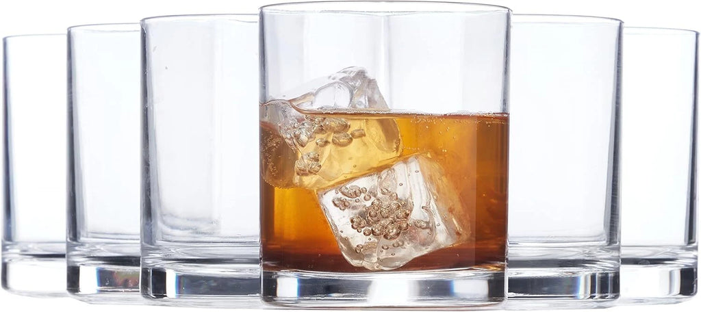 Classic Clear Plastic Reusable Drinking Glasses (Set of 6) 12oz Rocks Cups | eBay