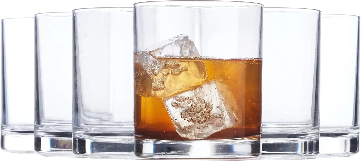 Classic Clear Plastic Reusable Drinking Glasses (Set of 6) 12oz Rocks Cups | eBay