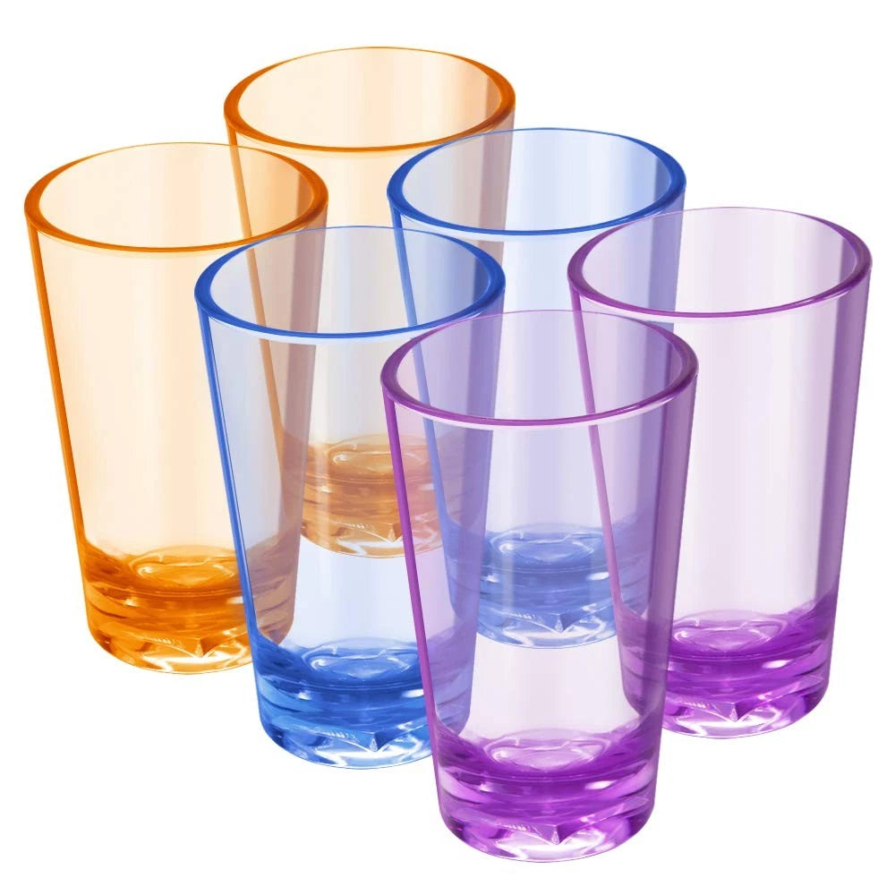 Set of 6 Unbreakable 5 Oz Plastic Tumblers in 3 Colors, Drinking Glasses Cups | eBay